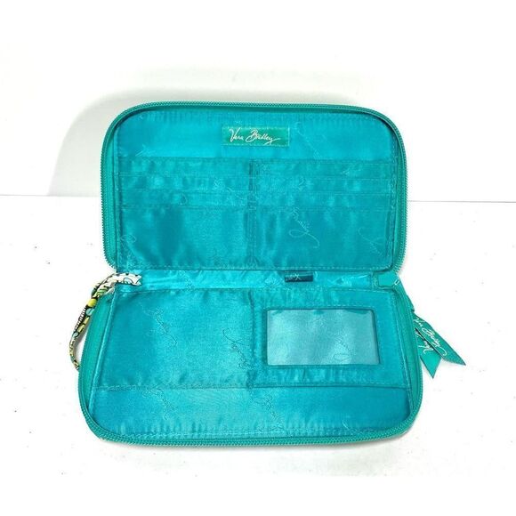 Vintage Vera Bradley Blue Green Peacock Wristlet Wallet Large Retired Pattern - Picture 3 of 4